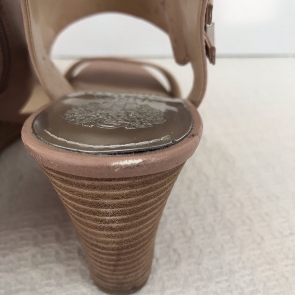 Vince Camuto Lyssia Pink Leather Wedge Sandals - Picture 5 of 8